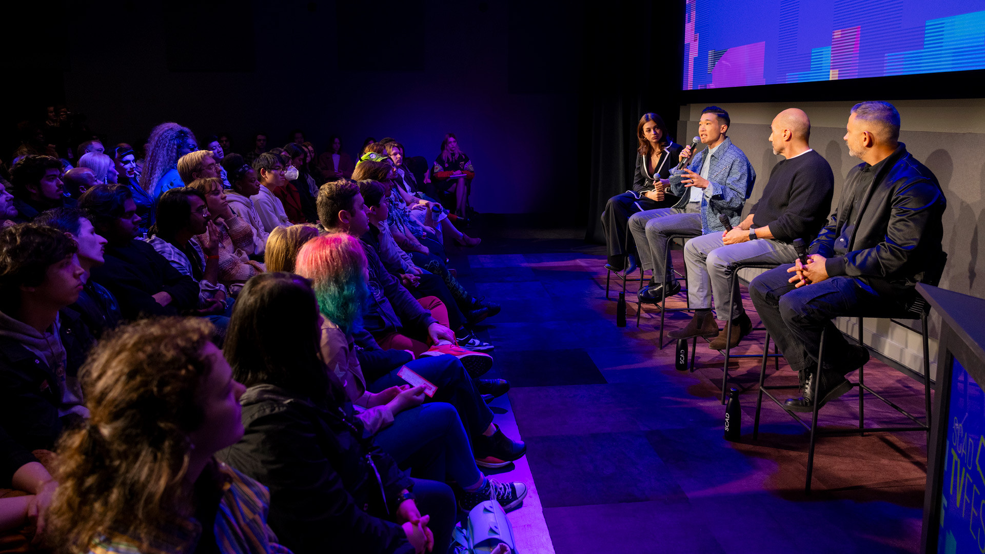 panelists speak to audience at tvfest